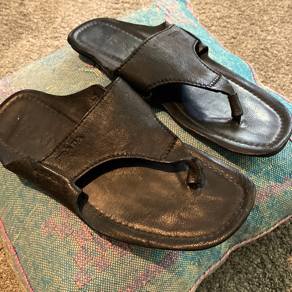 Prada sandals, leather